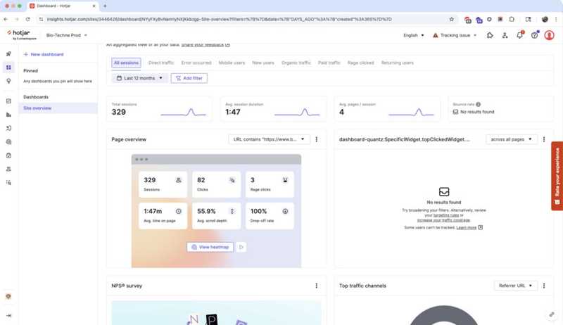 bio-techne HotJar testing