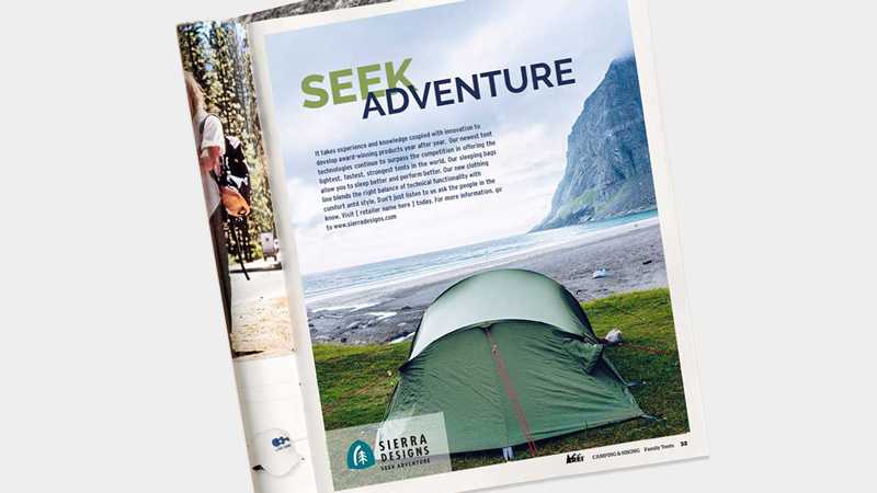Sierra Designs co-op ad seek adventure
