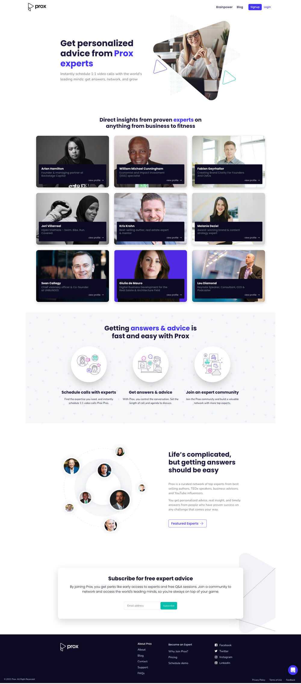 Prox.io advice page