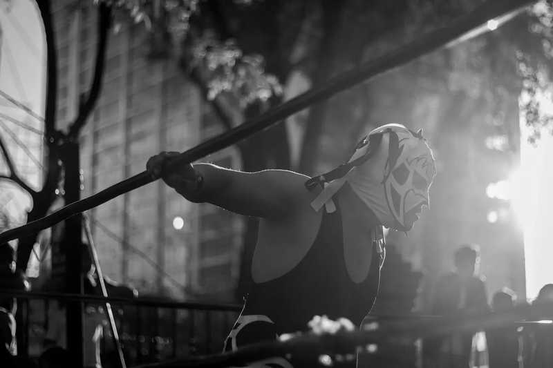 Black and white wrestler